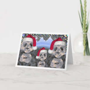 Panda-Familien-Weihnachten Feiertagskarte