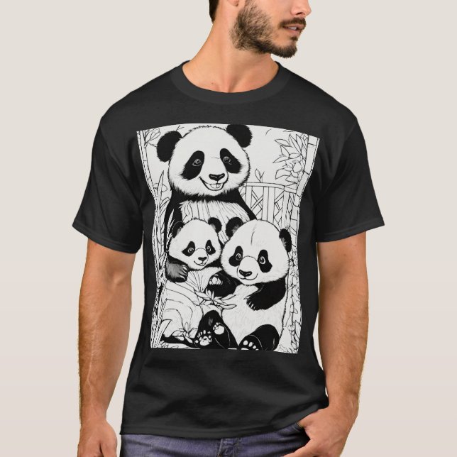 Panda Familienfest T-Shirt (Vorderseite)