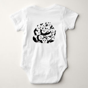 Panda Family Baby Bodysuit - Spaß Baby Strampler