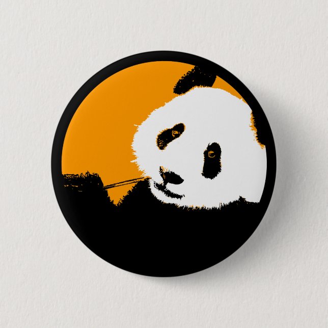 panda. Farbe anpassbarer Kreis. Button (Vorderseite)