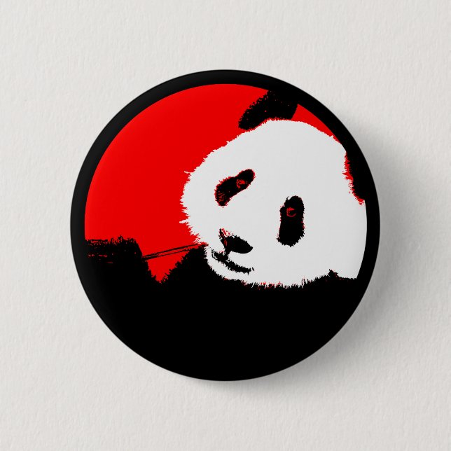 panda. Farbe anpassbarer Kreis. Button (Vorderseite)