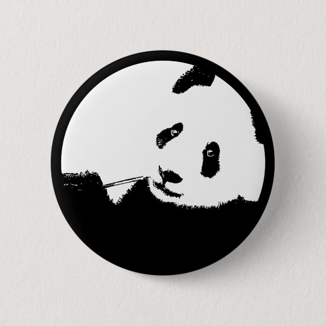 panda. Farbe anpassbarer Kreis. Button (Vorderseite)