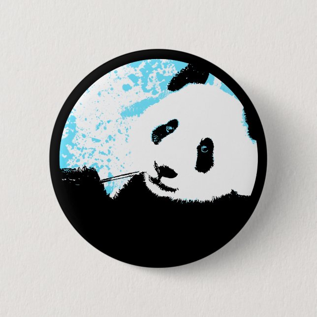 Panda. Farbkundengerechter Kreis Button (Vorderseite)