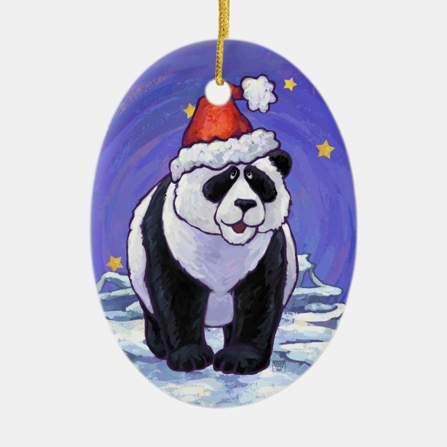 Panda-Feiertag Keramikornament (Vorne)
