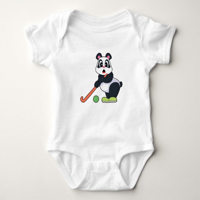Panda Field Hockey Field Hockey Baby Strampler (Vorderseite)