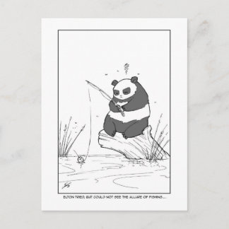 Panda Fishing Postkarte