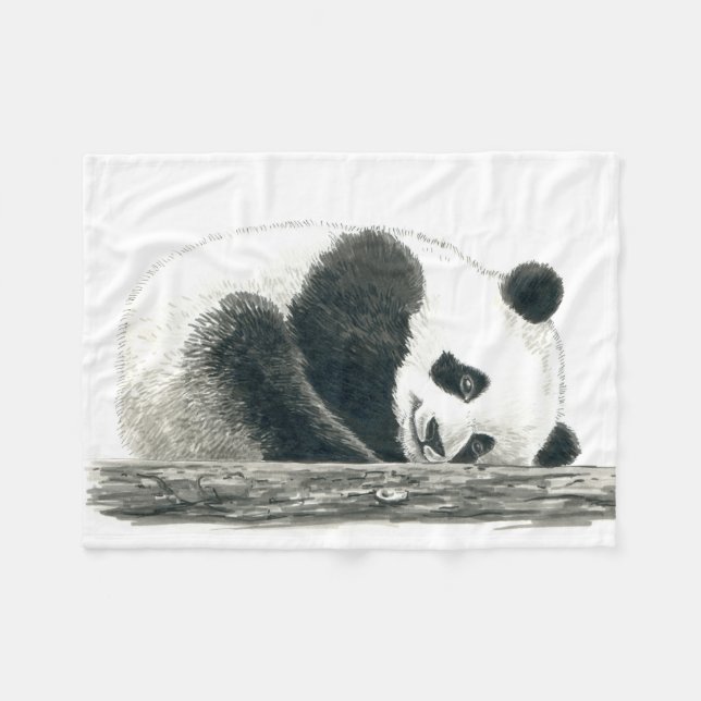 Panda Fleecedecke (Vorderseite (Horizontal))
