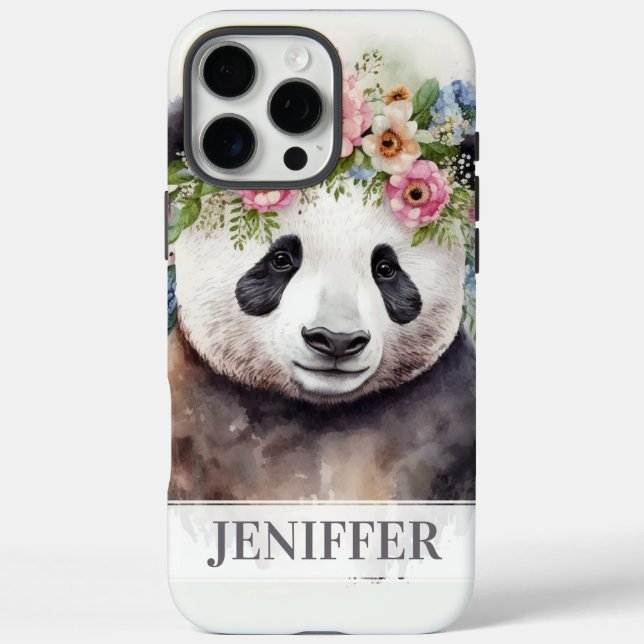 Panda Flowers Watercolor                           Case-Mate iPhone Hülle (Rückseite)