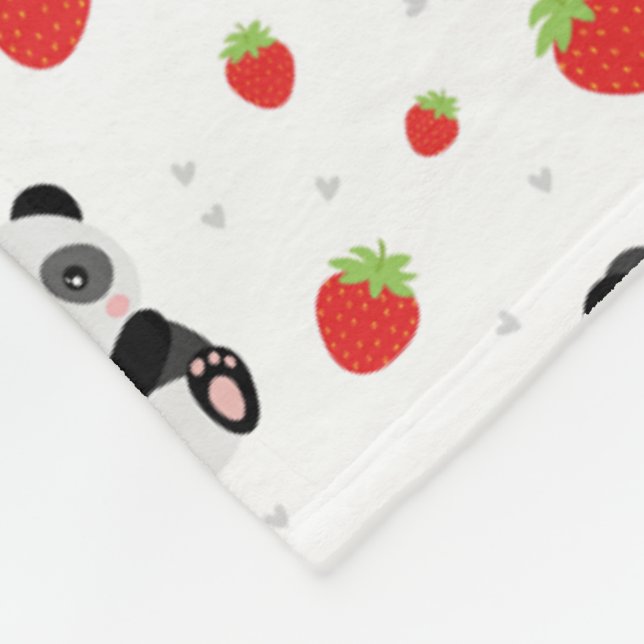 Panda fofo com morango fleecedecke (Ecke)