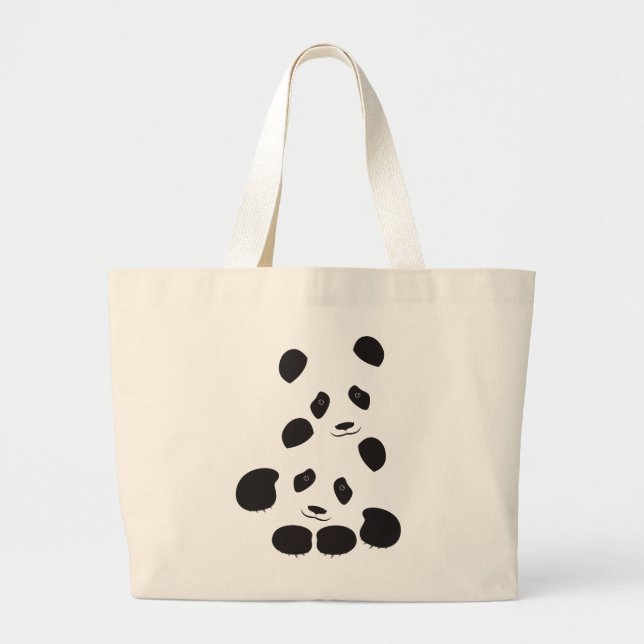 Panda-Freundschaft Jumbo Stoffbeutel (Vorne)