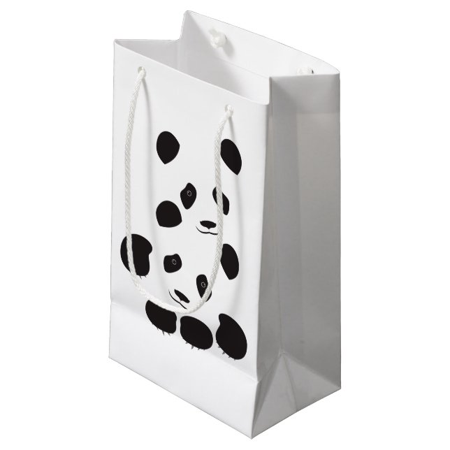 Panda-Freundschaft Kleine Geschenktüte (Vorderseite Schrägansicht)