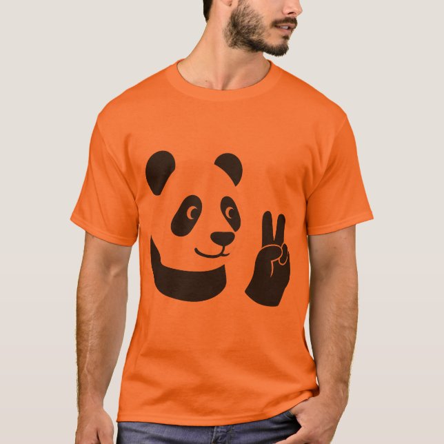 Panda-Friedenszeichen-Grafik-T-Shirt T-Shirt (Vorderseite)