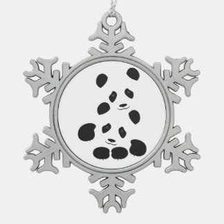Panda Friendship Schneeflocken Zinn-Ornament