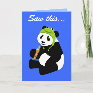 Panda Frog Hat (Geburtstag) Karte