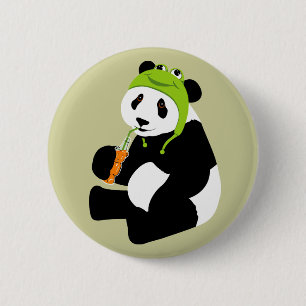 Panda-Frosch-Hut Button