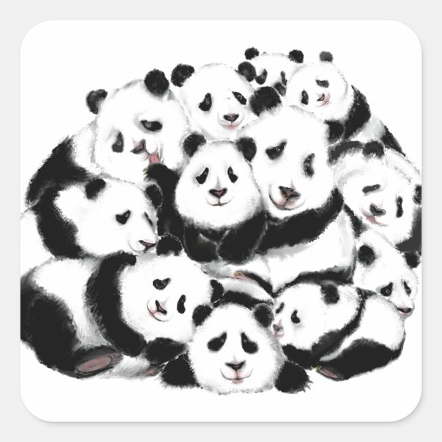 Panda Funny Sticker Happy Family (Vorderseite)