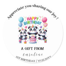 Panda für die Geburtstagsfeier