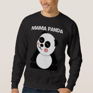 Panda für Frauen Mutter Schwarz Weiß Bärenjunges Sweatshirt