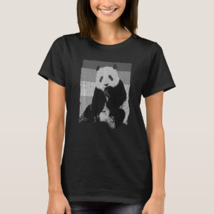 Panda für Männer Frauen Kinder Retro Panda Bären T-Shirt