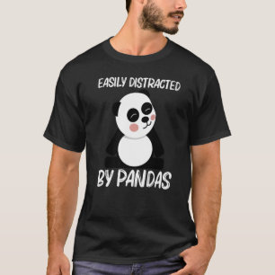 Panda für Männer Frauen Schwarz-weiß Bärenkuppe T-Shirt