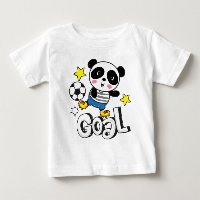 Panda-Fußballbaby Baby T-shirt (Vorderseite)