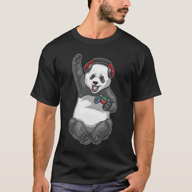 Panda Gamer Controller T-Shirt (Vorderseite)