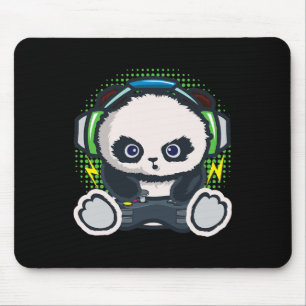 Panda Gaming-Shirt Jungen Mädchen Kinder Gamer-Ges Mousepad