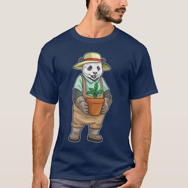 Panda-Gärtner-Setzling-Garten T-Shirt (Vorderseite)