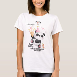 Panda-Geburtstags-T-Shirt | Ansprechendes Kawaii-D T-Shirt