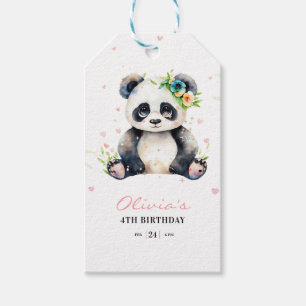 Panda-Geburtstagseinladung, Panda-Mädchen-Geburtst Geschenkanhänger
