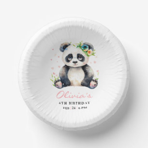 Panda-Geburtstagseinladung, Panda-Mädchen-Geburtst Pappteller