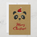 Panda gegenüber Santa, Kinder Urlaub Vintag Feiertagskarte<br><div class="desc">Ein niedliches Retro-Vintages Panda Gesicht empfängt die Weihnachtsgrußkarte für Kinder. Die perfekte Vintage Grußkarte,  um Ihrer Familie und Freunden einen angenehmen Urlaub mit dem Aussehen des Handwerks zu wünschen.</div>