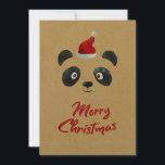 Panda gegenüber Santa, Kinder Urlaub Vintag Feiertagskarte<br><div class="desc">Ein niedliches Retro-Vintages Panda Gesicht empfängt die Weihnachtsgrußkarte für Kinder. Die perfekte Vintage Grußkarte,  um Ihrer Familie und Freunden einen angenehmen Urlaub mit dem Aussehen des Handwerks zu wünschen.</div>