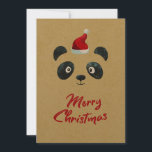 Panda gegenüber Santa, Kinder Urlaub Vintag Feiertagskarte<br><div class="desc">Ein niedliches Retro-Vintages Panda Gesicht empfängt die Weihnachtsgrußkarte für Kinder. Die perfekte Vintage Grußkarte,  um Ihrer Familie und Freunden einen angenehmen Urlaub mit dem Aussehen des Handwerks zu wünschen.</div>