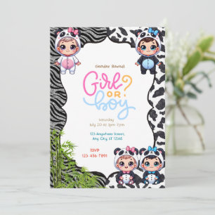 Panda Gender Reveal Einladung