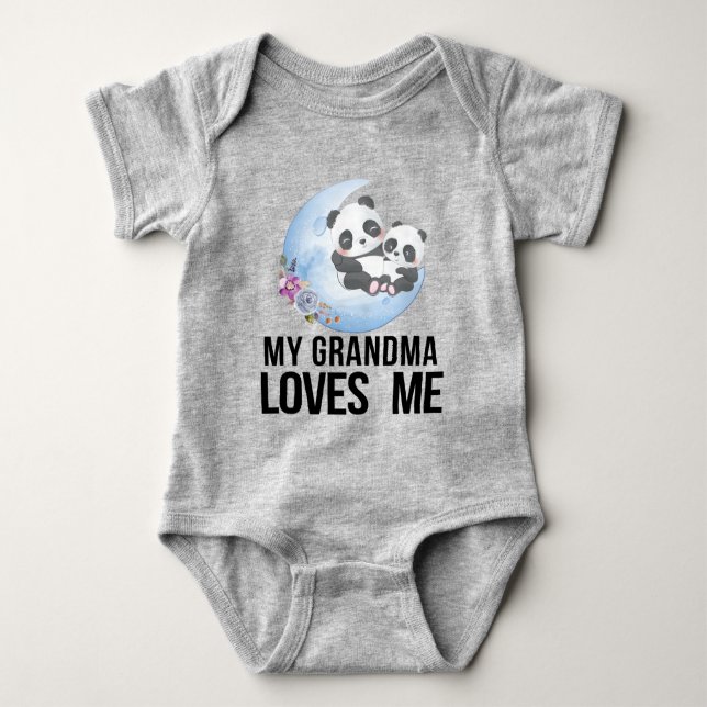 Panda 🐼 Geschenk für Großkind - Meine Oma-Lieben Baby Strampler (Vorderseite)