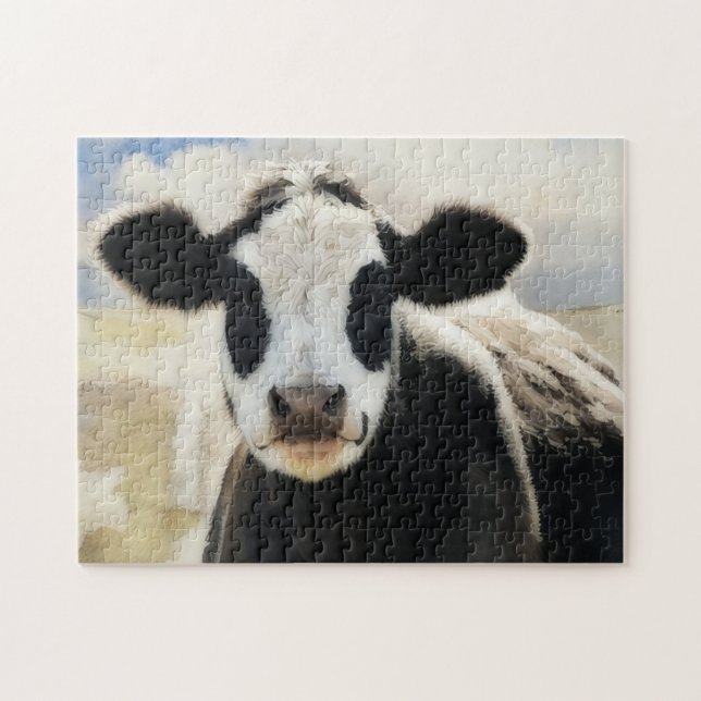 Panda Gesicht Kuh Art Farm Stil Fun Puzzle (Horizontal)