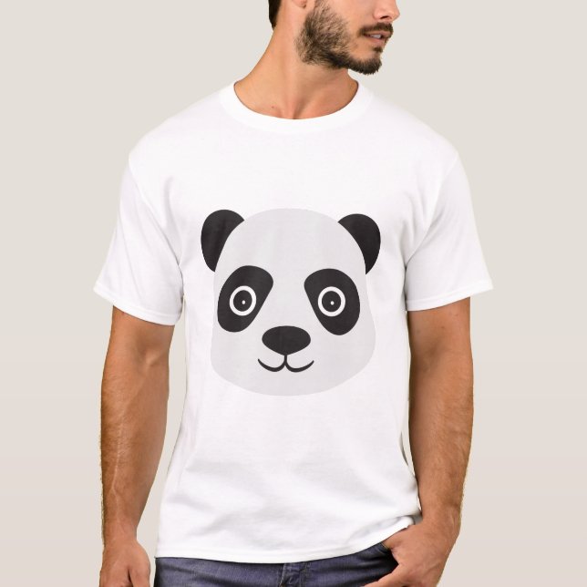 Panda Gesicht Schwarz-Weiß-Bär T-Shirt (Vorderseite)