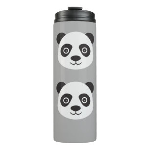 Panda Gesicht Schwarz-Weiß-Bär Thermosbecher