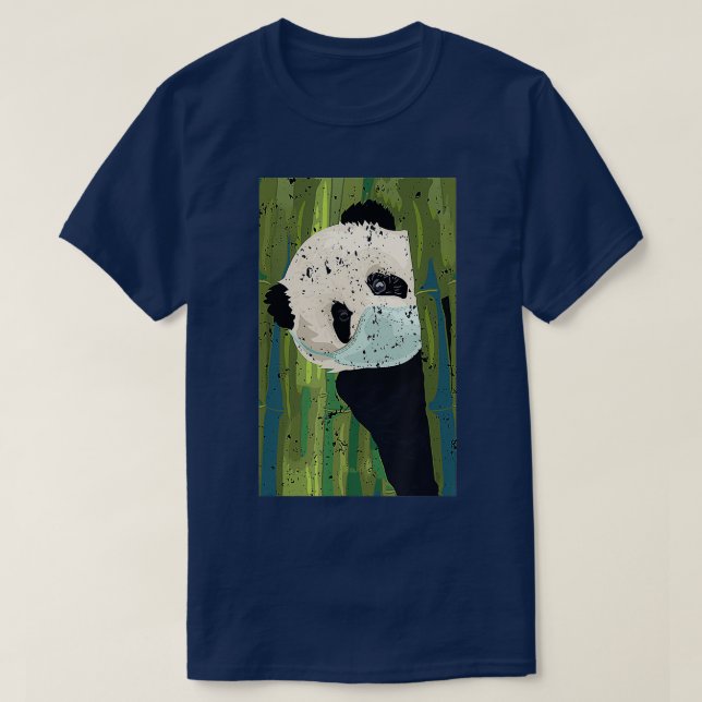 Panda Gesichtsmaske Shirt Funny Quarantine Gift Re (Design vorne)