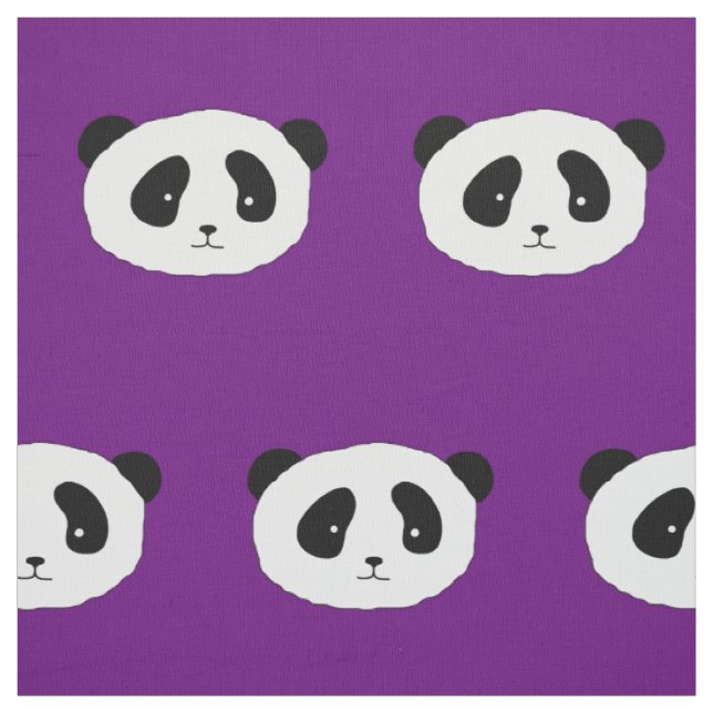 Panda-Gesichtsmuster lila Stoff (Muster)
