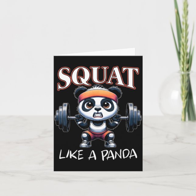 Panda Gewichtheben Fitness Lustig Fitnessstudio Zi Karte (Vorderseite)