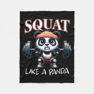 Panda Gewichtheben Fitness Lustige Gym Zitat Knieb Fleecedecke
