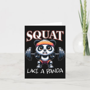 Panda Gewichtheben Fitness Lustiger Fitnessstudio- Karte