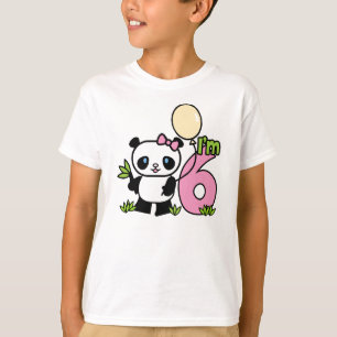 Panda Girl 6. Geburtstag T-Shirt