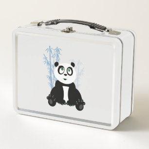 Panda Girl - Blue Metall Brotdose