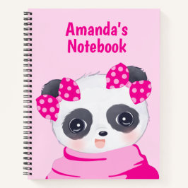 Panda Girl Pink Notizbuch