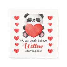 Panda Girl with Hearts Valentine