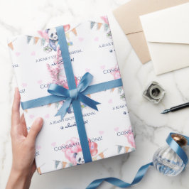 Panda-Girlande und Ballons Baby Shower Geschenkpapier