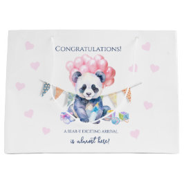 Panda-Girlande und Ballons Baby Shower Große Geschenktüte
